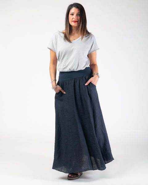 Lula linen skirt - Navy