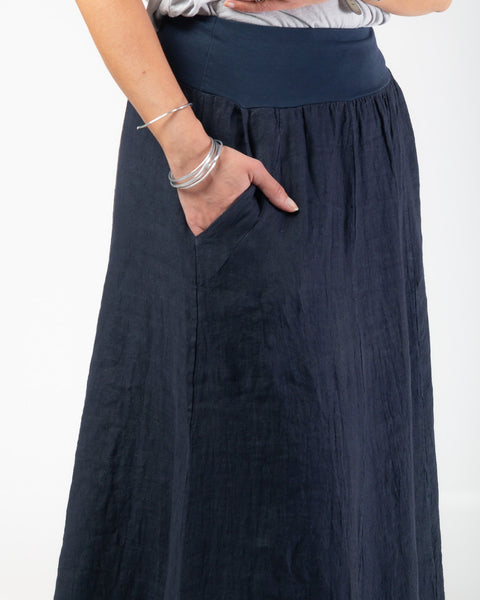 Lula linen skirt - Navy